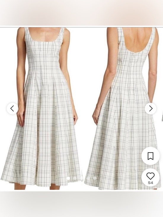 STAUD Dresses & Skirts - Staud ivory plaid dress size 4 nwt